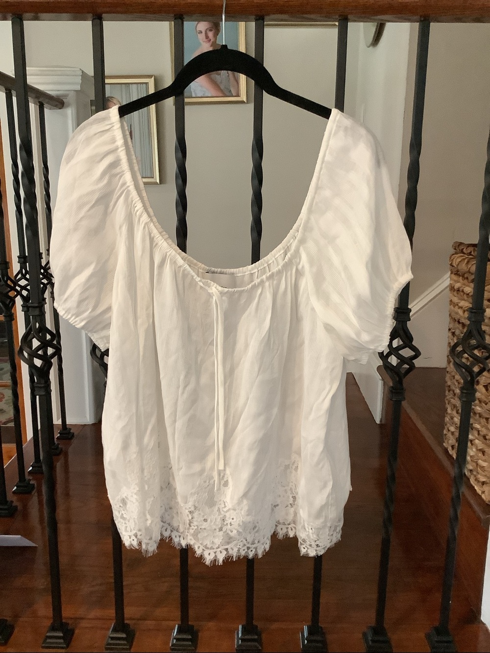 Reformation Rhia Lace Trim Top White Size XL - Picture 8 of 9